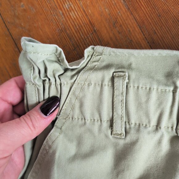 ASOS High Waisted Paperbag Light Green Shorts - Picture 10 of 15